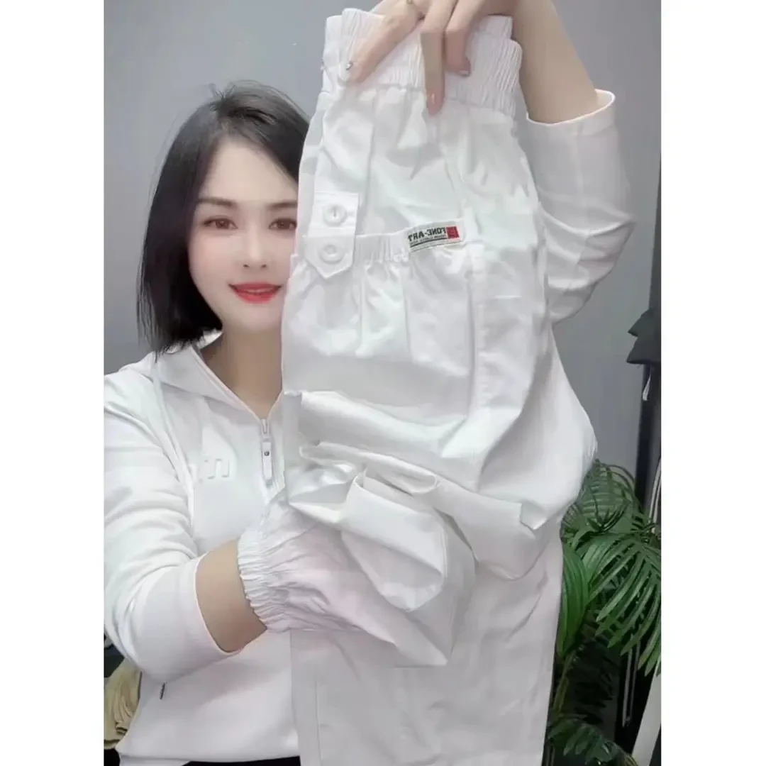 2025年夏季款束脚裤洋气九分百搭哈伦裤时尚休闲裤ins工装裤白色