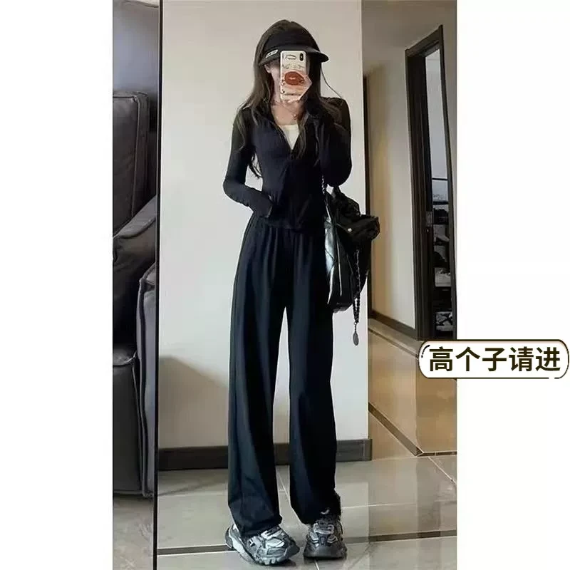 180高个子加长款黑色冰丝防晒裤女夏季薄款175超长窄版凉凉直筒裤