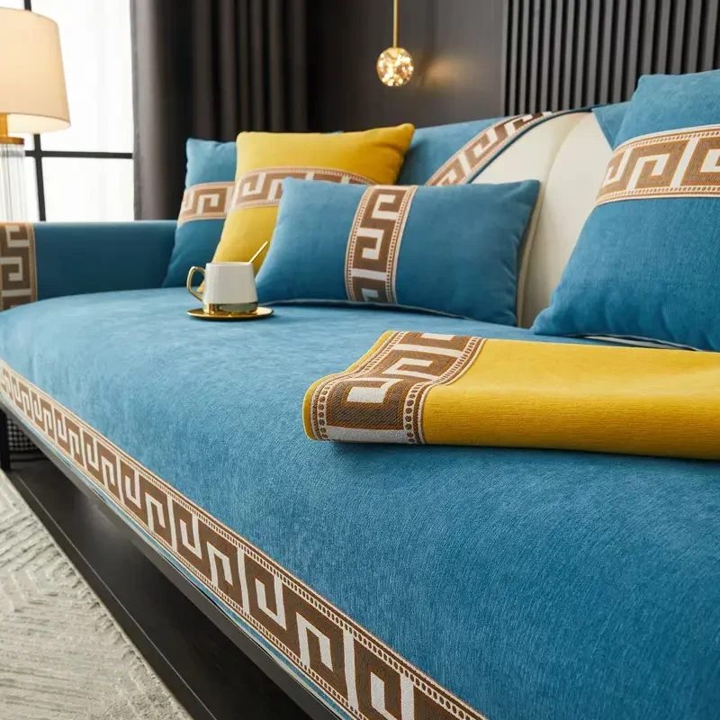 【回型纹--全套】防滑四季款沙发垫全套皮/布沙发专用沙发垫全盖沙