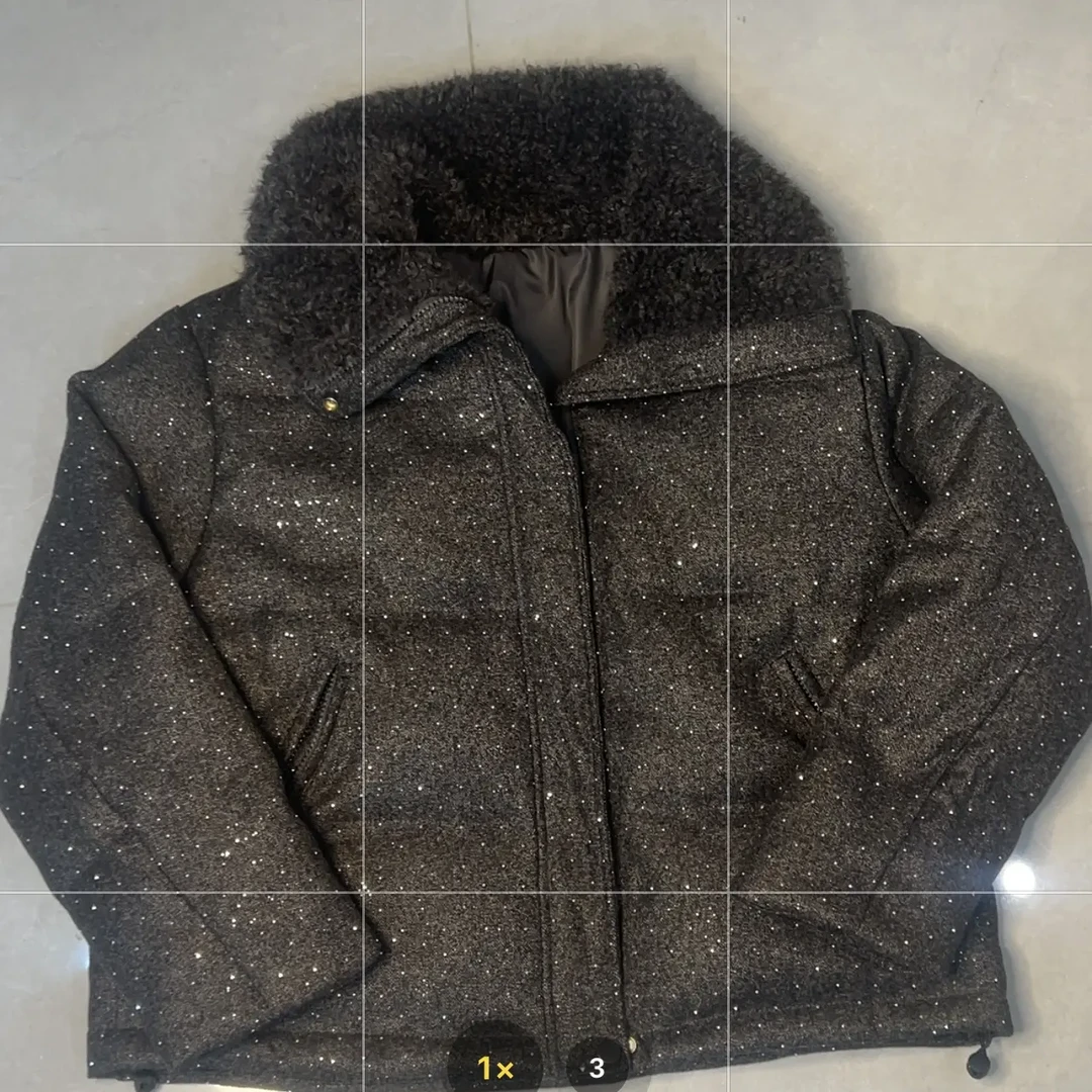 冬季新款短款烫钻工艺百搭时尚保暖斯莫西外套