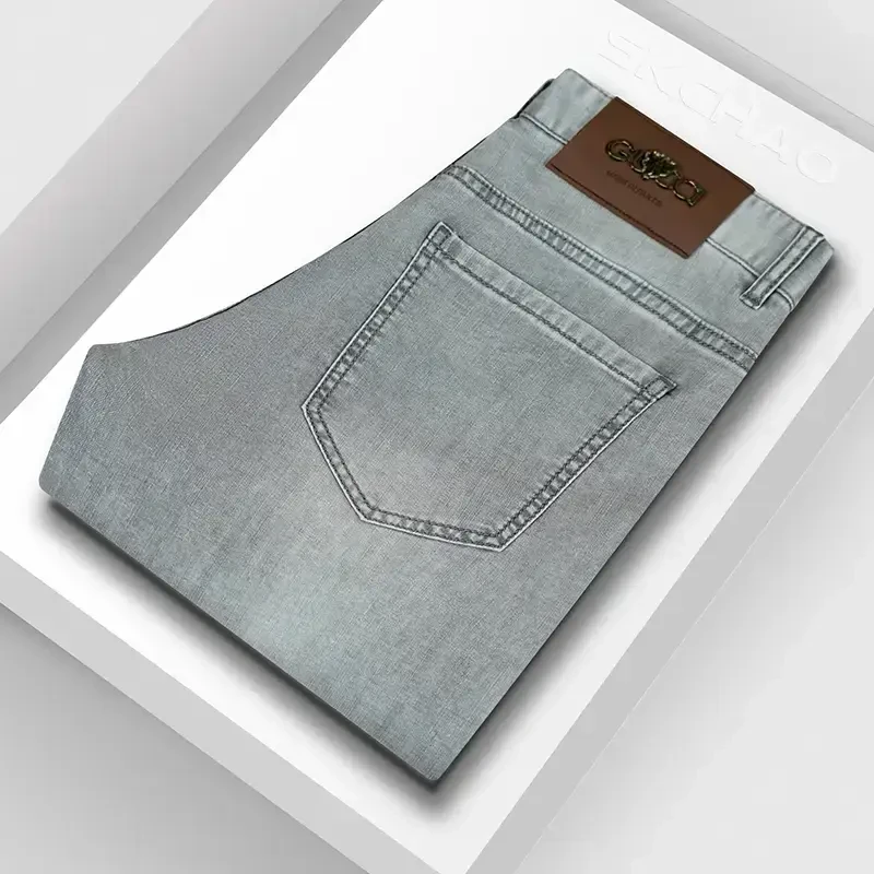 【专柜品质】夏季男士薄款牛仔裤高品质商务舒适透气弹力修身直筒裤