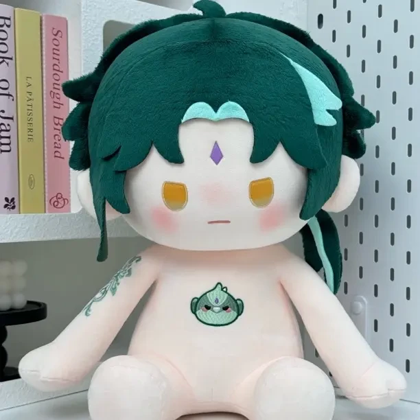 现货现发原创（魈）原神同人周边40cm坐姿棉花娃娃毛绒玩偶裸娃