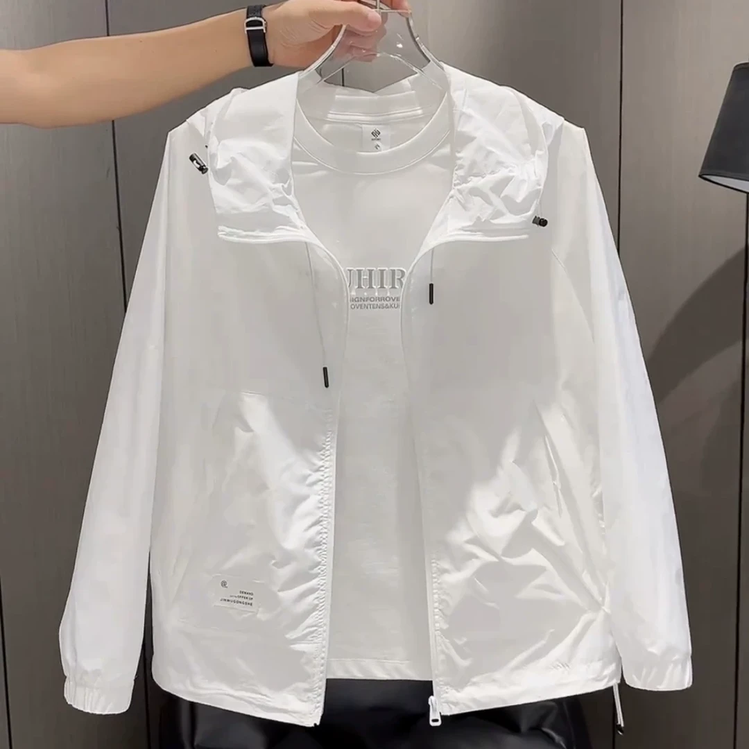2025夏季新款连帽防晒衣男士高级感潮牌时尚百搭休闲薄款夹克外套