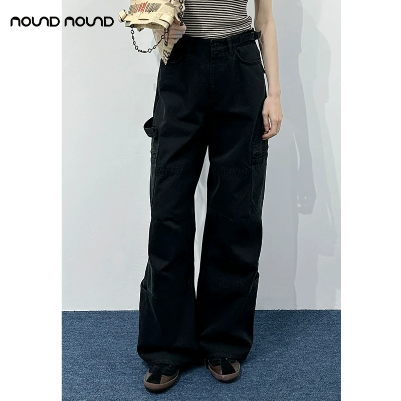 【VVNK JANE PLUS】noundnound时尚百搭工装阔腿休闲裤25春夏新款