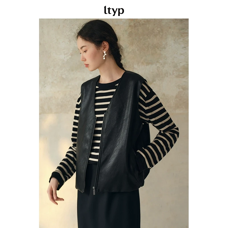 ltyp｜环保PU皮文艺复古马甲叠穿外搭叠穿背心W141251031