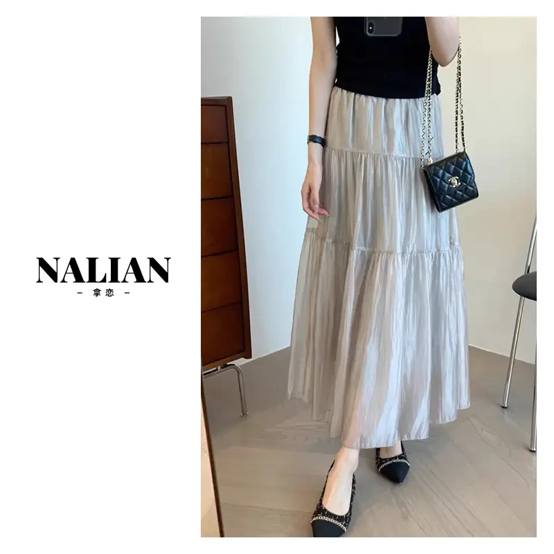 半身裙显瘦百褶裙常规款长裙蛋糕裙百搭褶皱中长裙高腰宽松