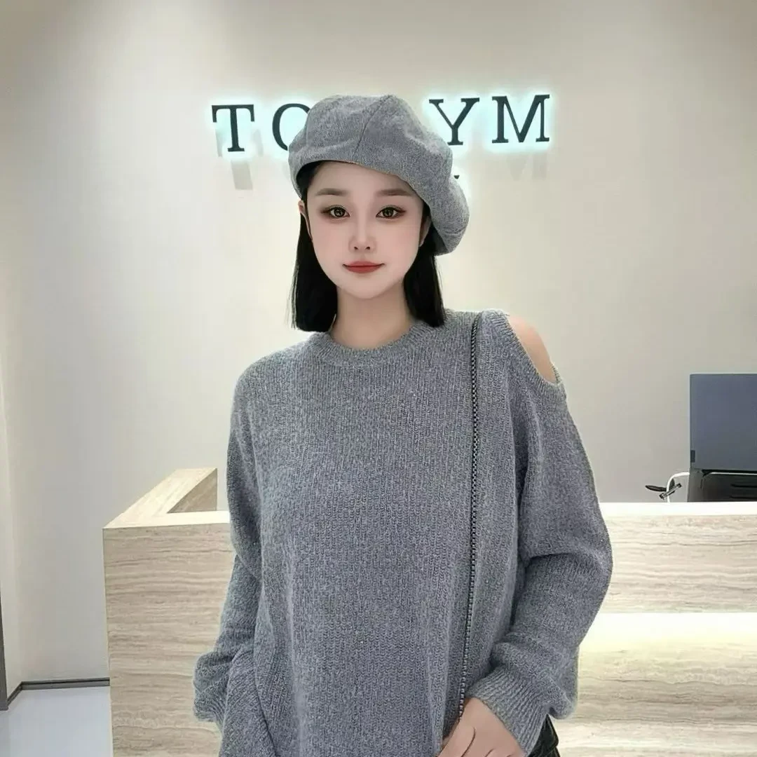 華家曼套头款开衫毛针织衫宽松厚款秋冬针织薄款毛衣长袖
