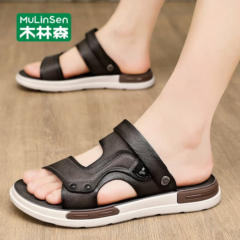 木林森沙滩鞋男夏季2025新款开车两用男士凉鞋防滑软底运动凉拖鞋