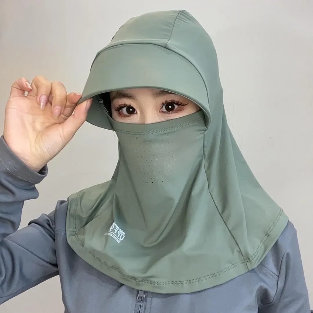 全脸遮阳帽子女夏季帽防紫外线户外骑行护颈面罩太阳帽A691