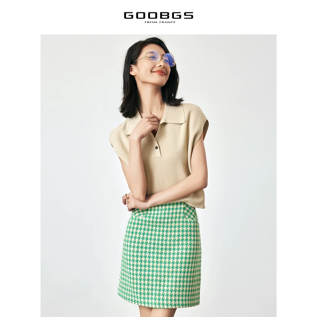 【谷邦L+ 】谷邦GOOBGS 驼色小翻领毛衫背心 G3173699