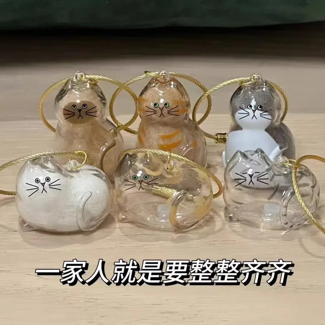 【吖比】透明猫毛收纳盒吊饰扭蛋猫咪毛发存放胶囊扭蛋包钥匙扣挂件