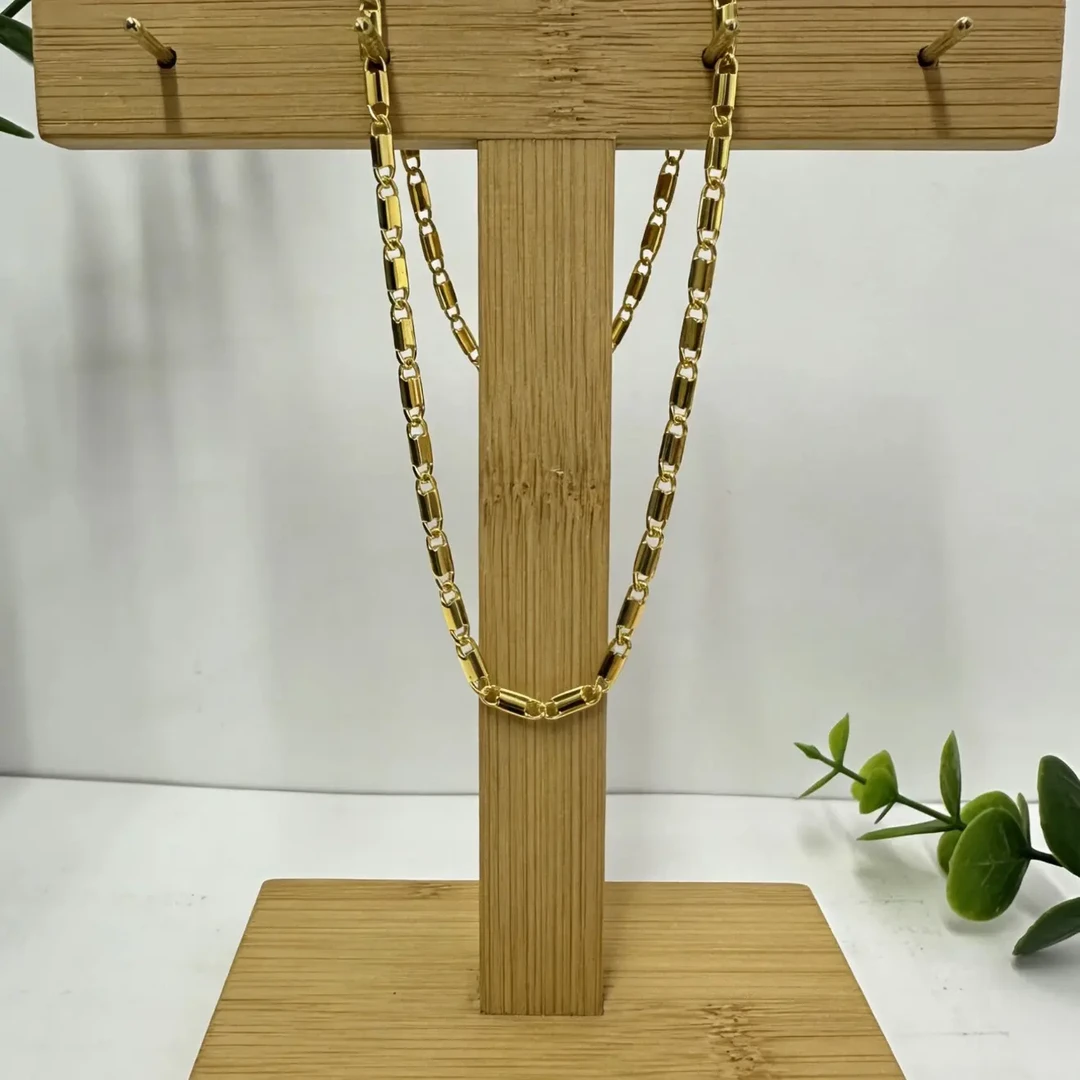 合金项链 【竹节】金色锁骨链百搭项链颈链男女款时尚潮流饰品