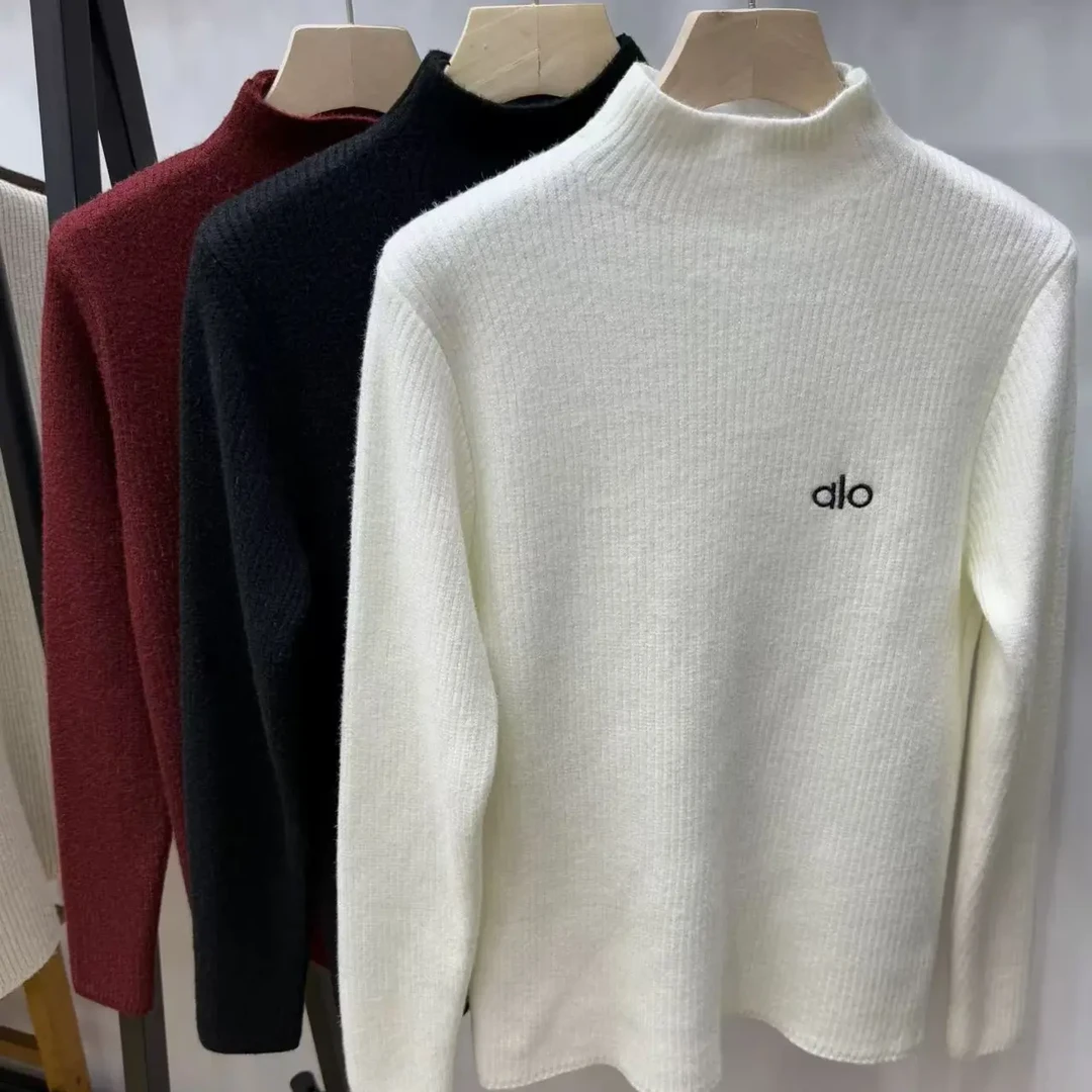 半高领翻领打底衫女士修身套头针织衫冬季新款