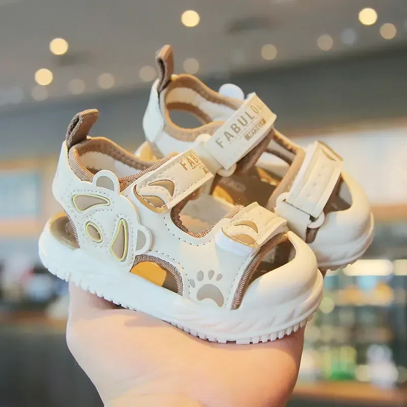 ABC男宝宝凉鞋0-1-2岁3婴儿软底学步鞋夏款儿童包头防滑沙滩鞋潮