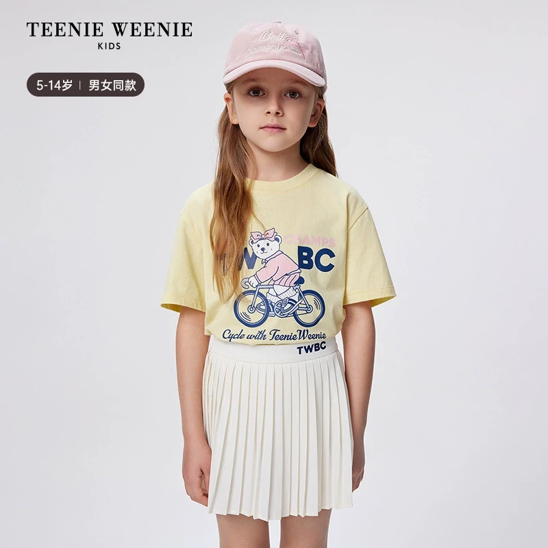 TeenieWeenieKids小熊童装25新款圆领印花纯棉短袖T恤TKRW256383I