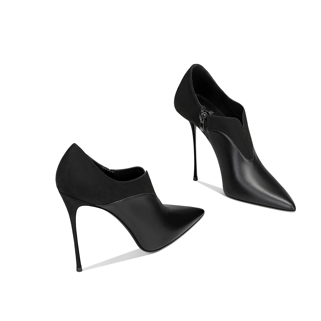 爆款黑色深口鞋气质百搭高级2025春秋新款时尚尖头细跟高跟鞋女
