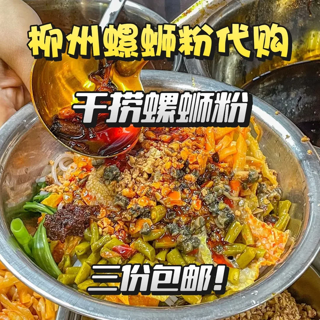 柳州螺蛳粉代购吃得香干捞螺蛳粉三碗包邮每口都是螺蛳肉