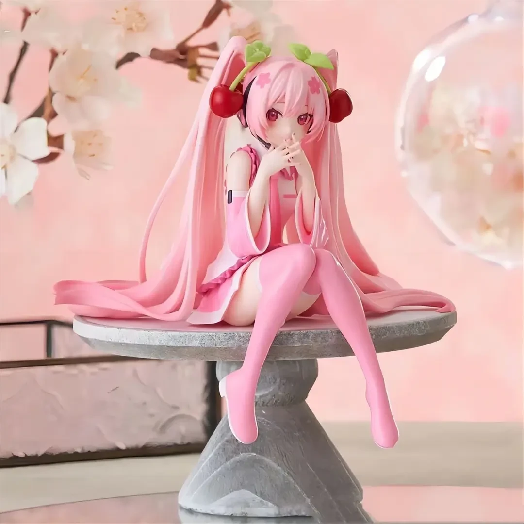 【喵喵】樱花初音未来手办MIU泡面压可爱车载机箱桌面摆件景品
