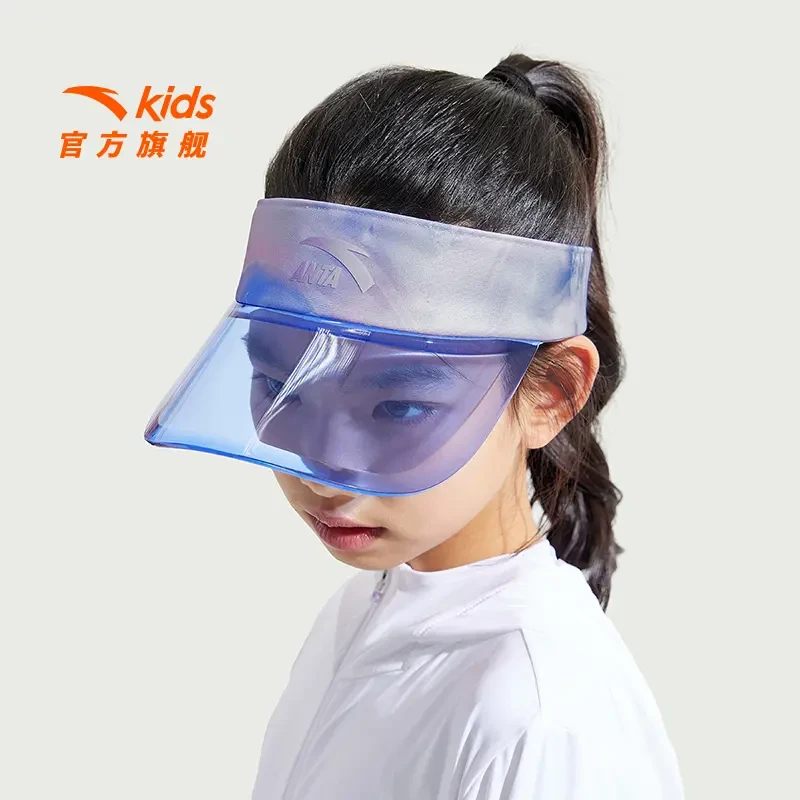 安踏儿童男女童空顶帽2025年夏季新款透气宽檐青少年跑步防晒帽子