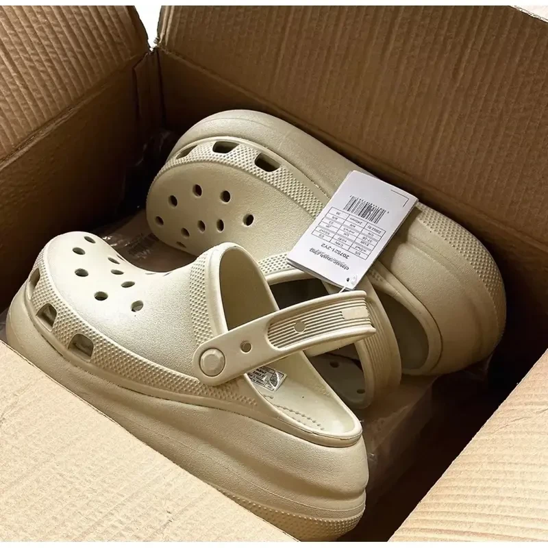 8泡芙洞洞鞋杨幂同款厚底增高女鞋沙滩凉拖鞋