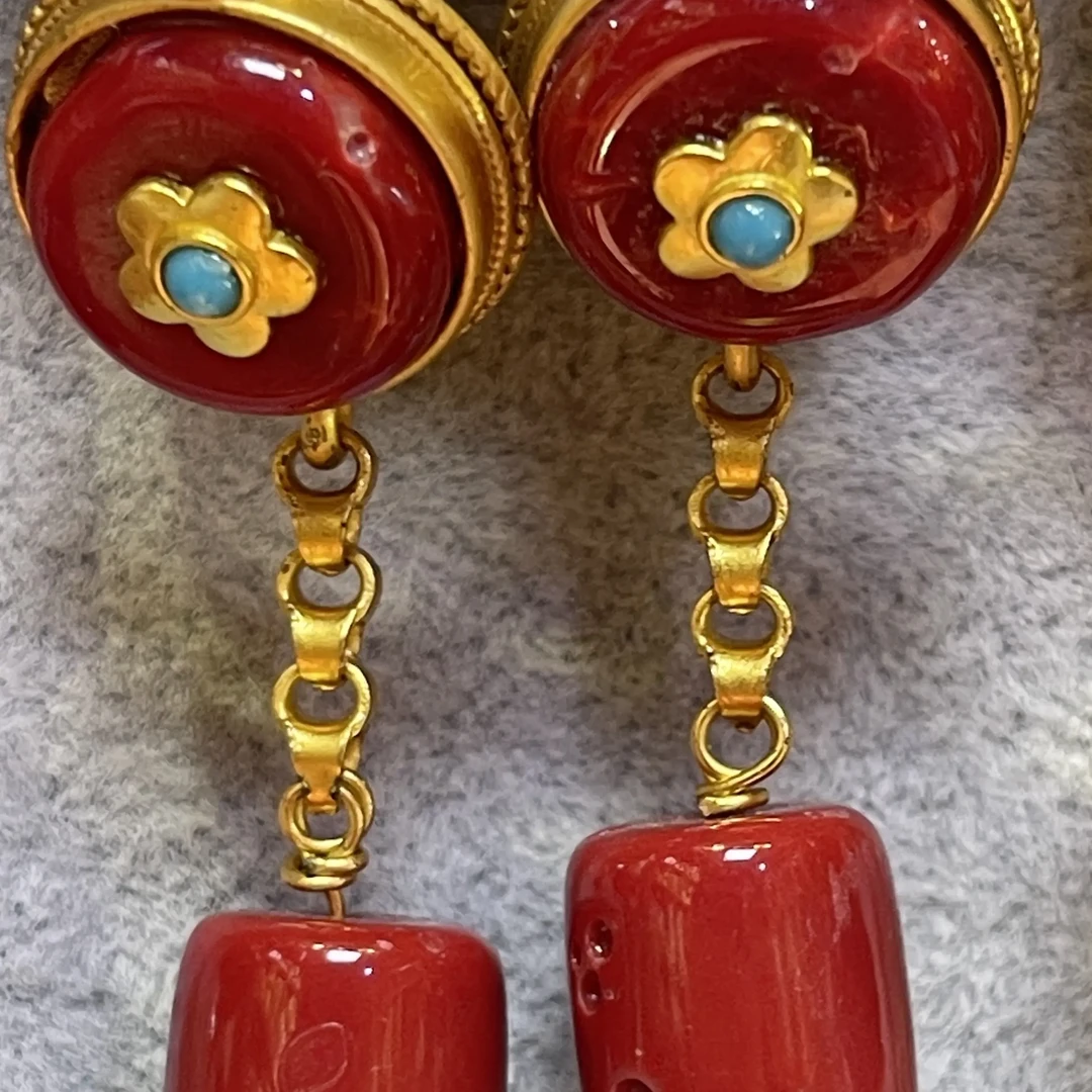 非金属陶瓷耳饰 非金属藏族藏装舞蹈配饰复古手工