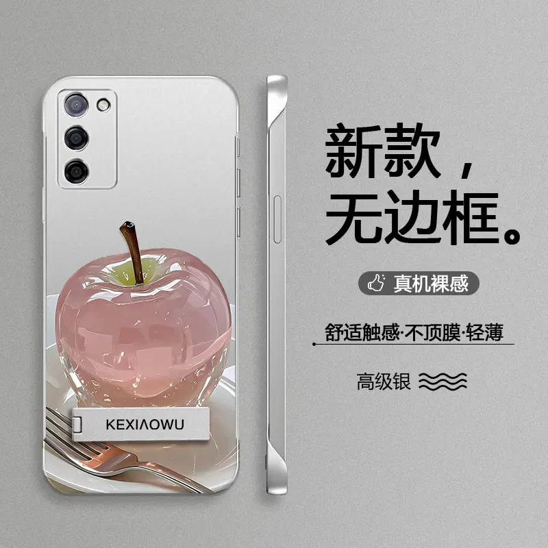 适用OPPOA55金属漆无边框水晶苹果超薄简约支架防摔手机壳