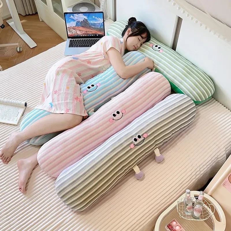 夏季冰丝凉感长条抱枕女生睡觉专用侧睡夹腿神器垫腿靠枕可拆靠垫