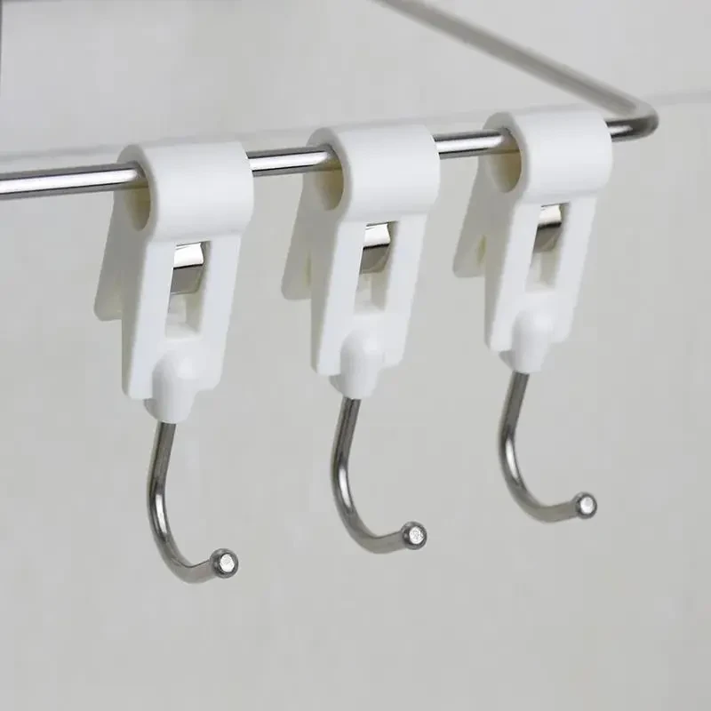 日式夹管挂钩厨房夹免打孔可套穿管塑料固定毛巾架夹杆旋转G235