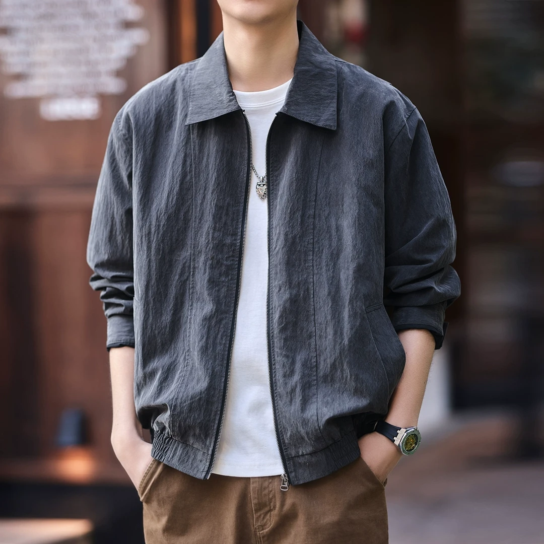 XBX美式复古潮牌莱赛尔男士夹克2025春季新款宽松复古上衣外套