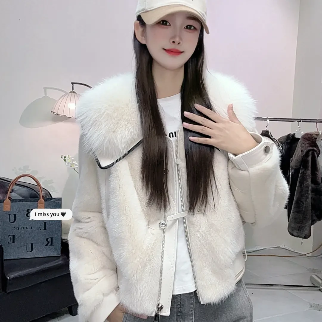 2025年貂皮狐狸领皮毛一体5596