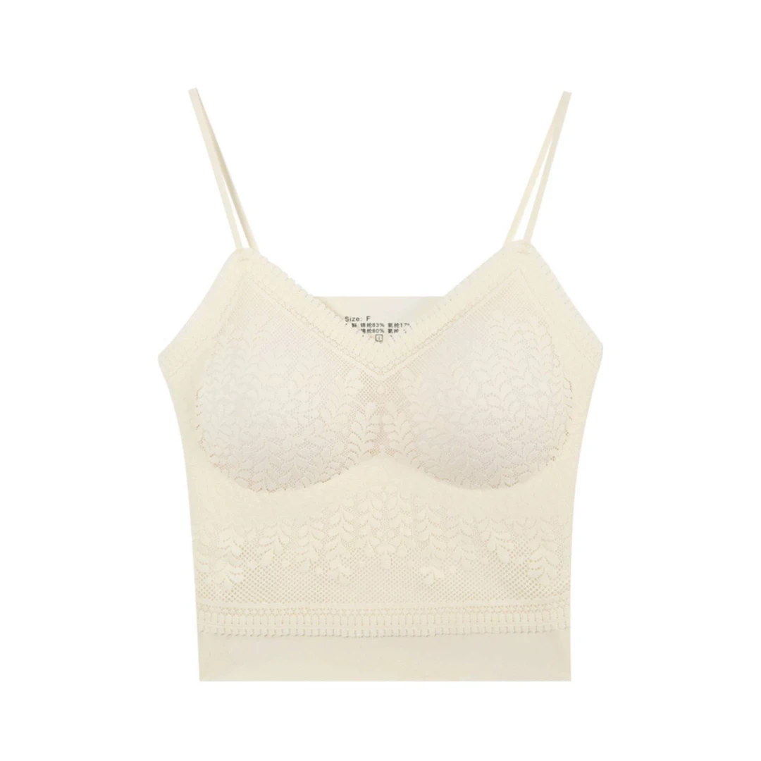 2024新款美背吊带一体内衣女薄款显瘦蕾丝百搭打底上衣女背心