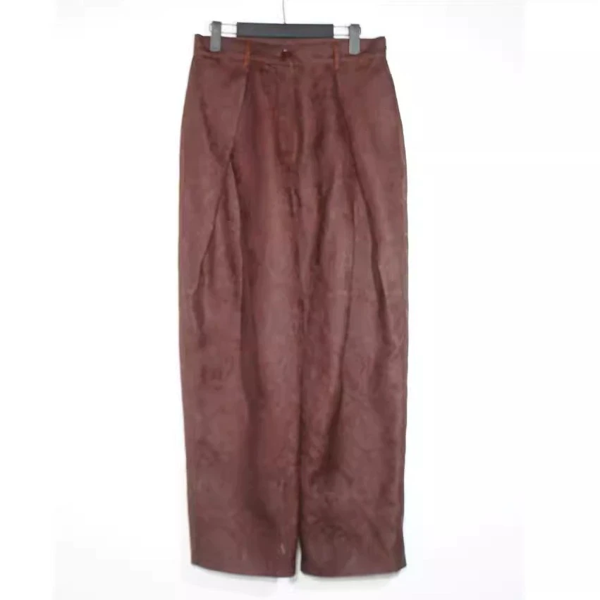 新款【万象有衣】三足金乌-春夏高定原创设计师真丝香云纱裤子-7479