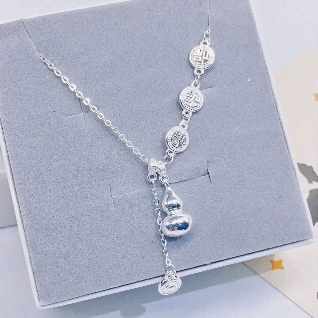 坠链均足银 银9999有福葫芦流苏套链时尚潮流轻奢百搭送女朋友