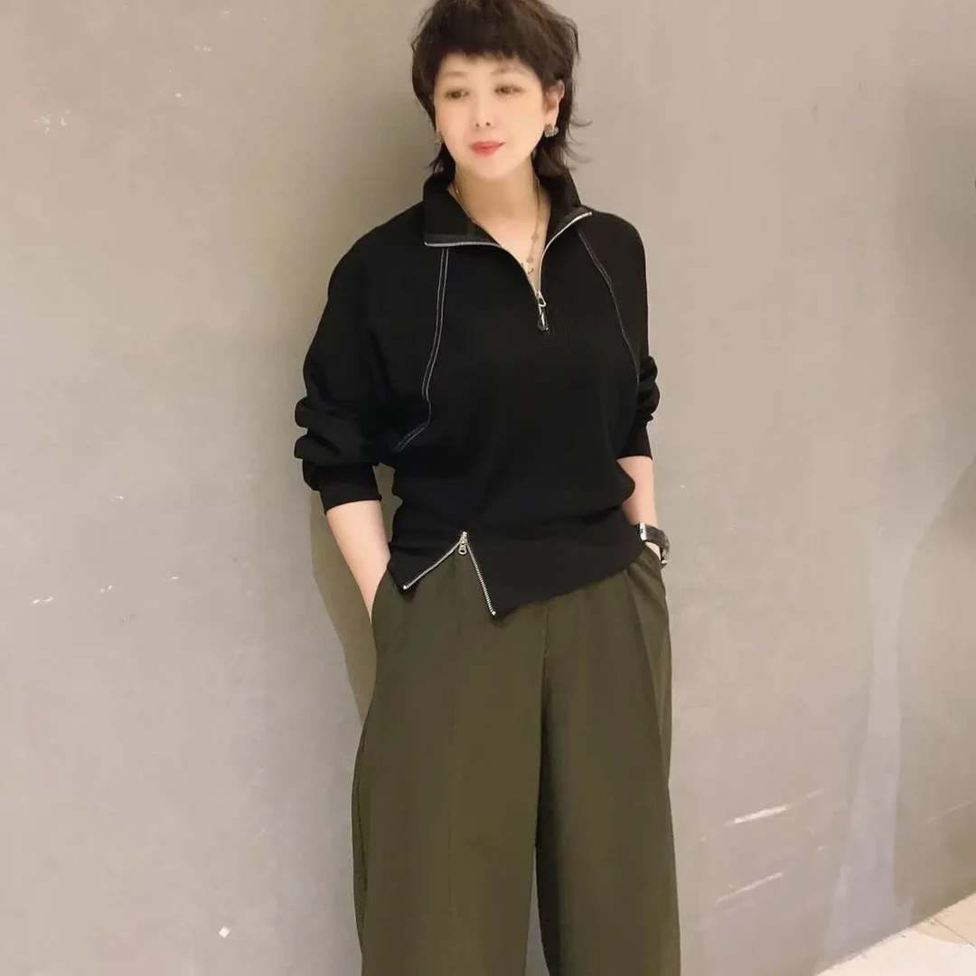 金姐推荐新款时尚显瘦立领秋季女网红拉链卫衣