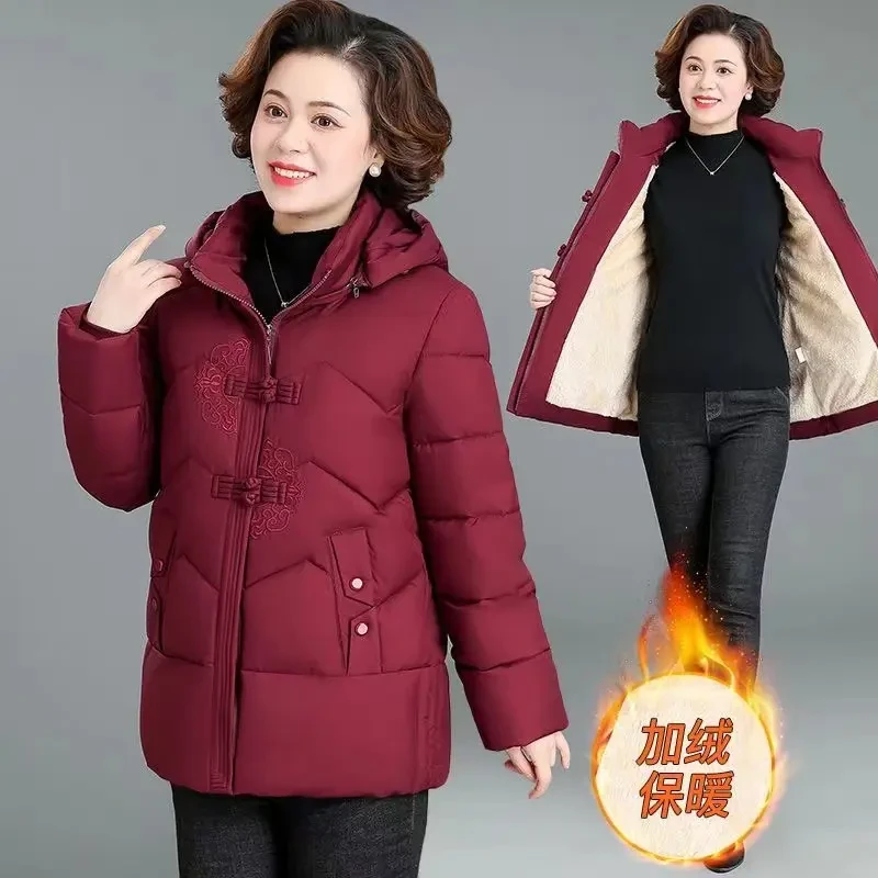 国风新中式妈妈冬装中老年女装棉服棉衣棉袄高贵保暖加厚显气质