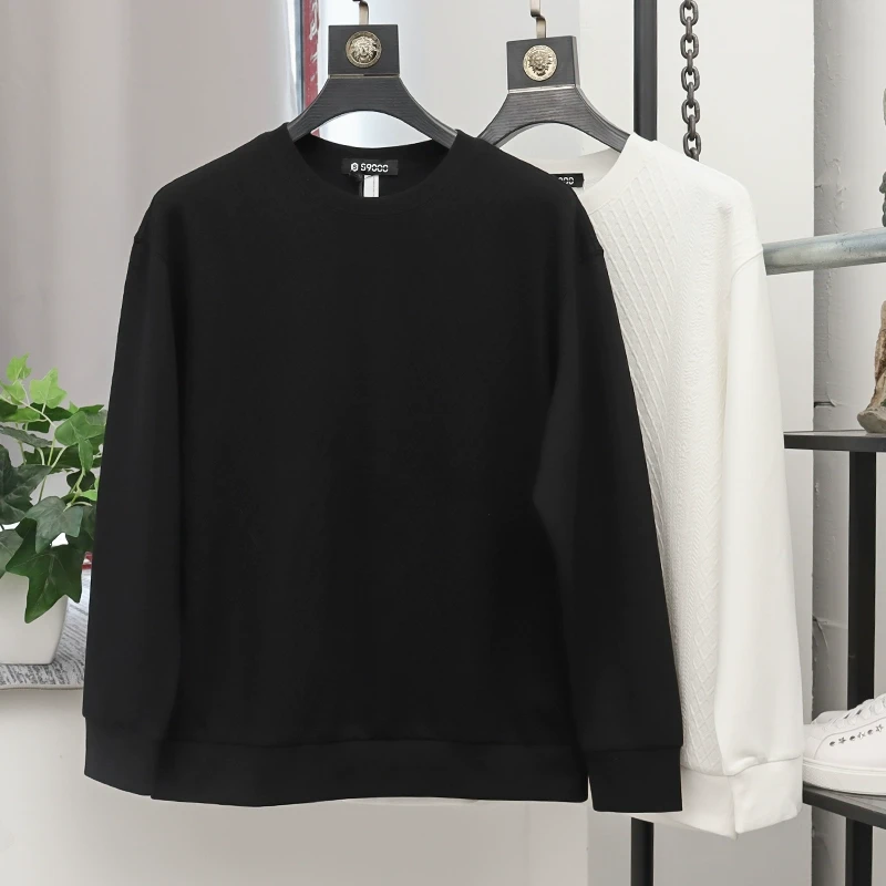 男装纯色圆领套头休闲卫衣2833