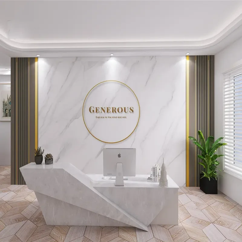 办公室前台背景墙纸美容院服装店直播背景墙培训机构公司logo壁纸
