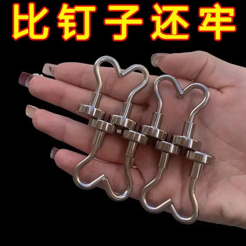 【磁吸挂钩强力承重免打孔墙壁浴室厨房门后无痕墙面吸铁磁力粘钩