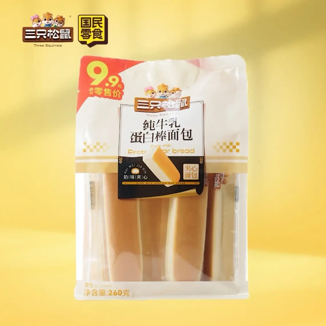 三只松鼠牛乳蛋白棒面包新款早餐营养健康零食