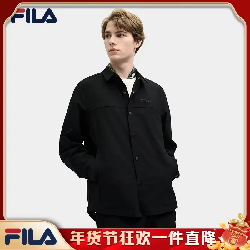 Fila/斐乐男士衬衫2025年春新款百搭翻领外套F11M518405F