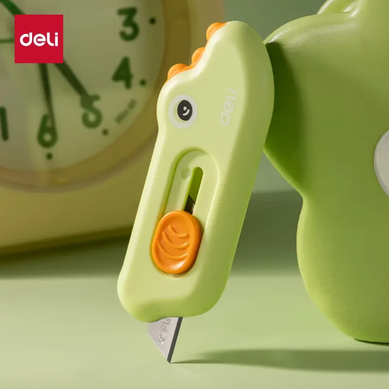 得力小鳄鱼迷你美工刀便携开箱刀快递纸箱开箱刀具多功能裁纸刀