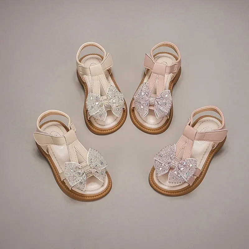 新款真皮软底软面公主凉鞋水晶公主凉鞋女童小女孩鞋子凉鞋儿童