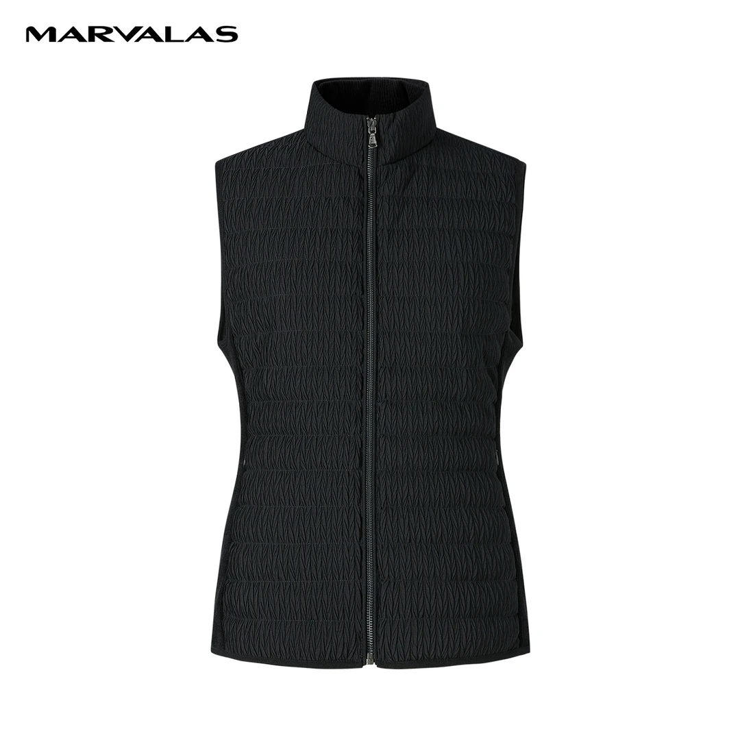 【粉丝专属】曼德诗马甲秋冬新款压褶90绒设计感马夹外套