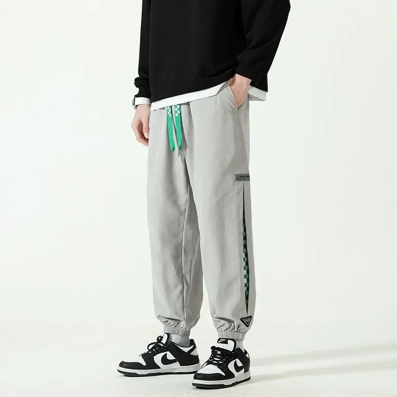 新款夏季薄款潮男女同款束脚运动休闲ins九分长裤子百搭宽松宽松