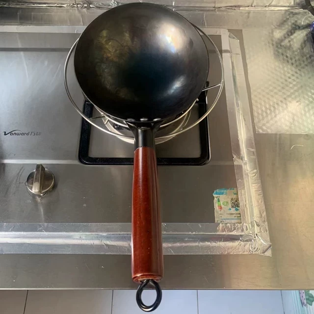 17cm迷你可爱手打铁锅长柄圆底无涂层油泼面热油呛油烧油蛋饺锅