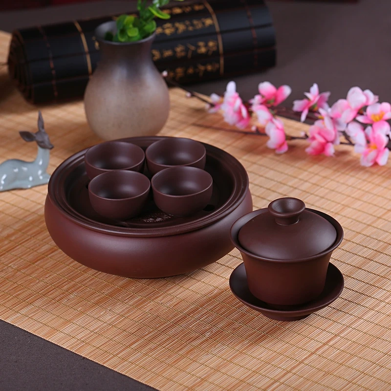紫砂潮汕功夫茶具小号整套茶盘茶壶茶杯泡茶套装简约家用陶瓷茶具