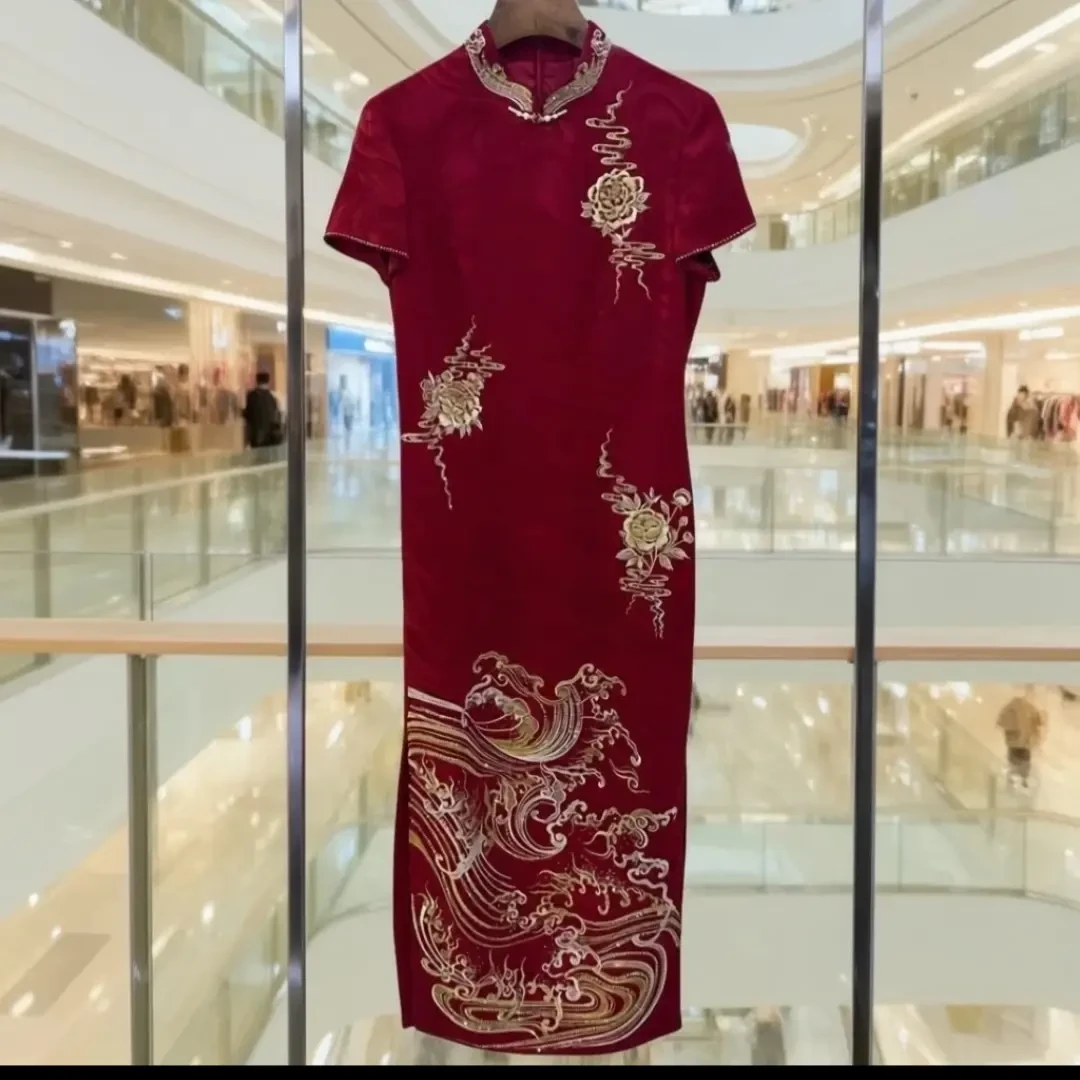 新中式重工633/622/714刺绣喜婆婆喜妈妈婚宴旗袍礼服