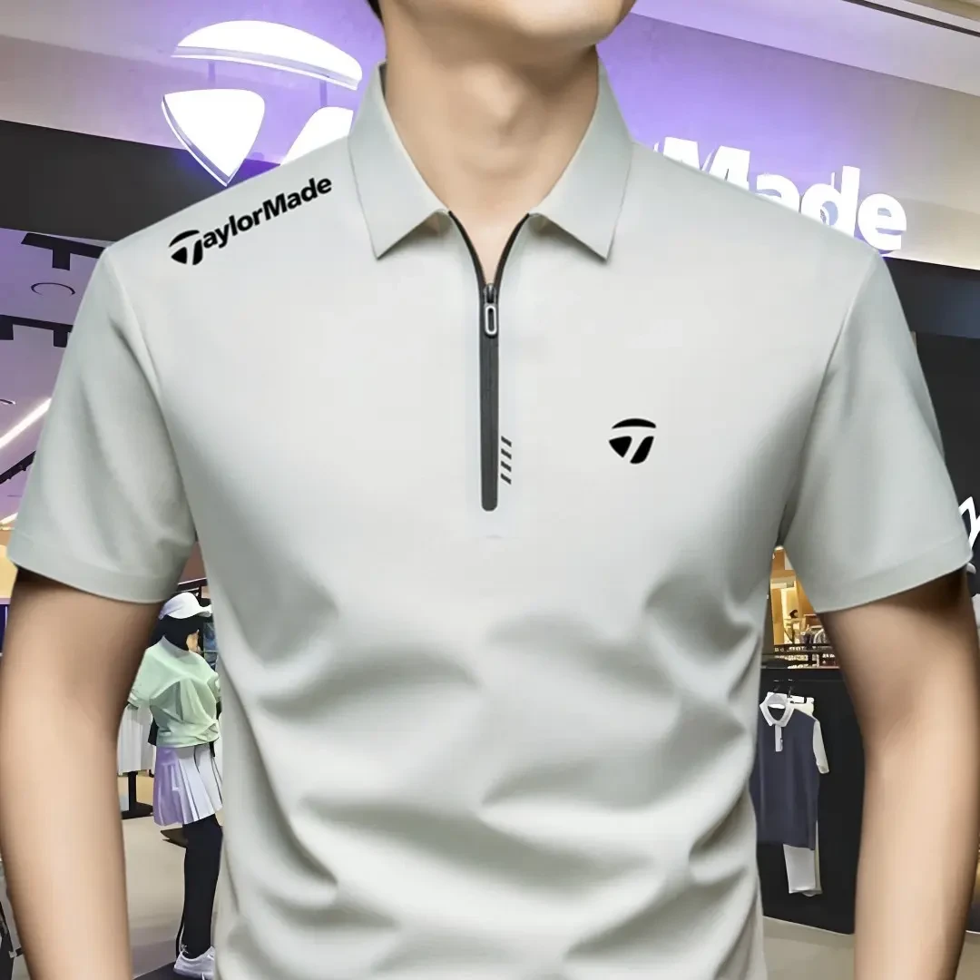 Taylormade泰勒梅高尔夫夏季男装透气POLO衫薄款男士翻领短袖上衣