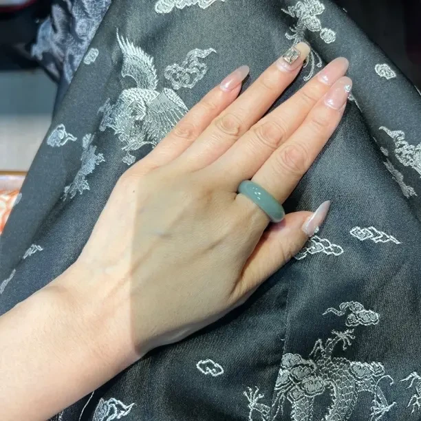 和田玉且末蓝指圈男女款情侣款礼物藏品