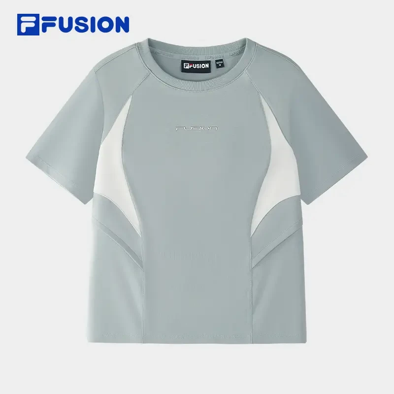 FILA斐乐潮牌2025百搭时尚短T恤夏时尚圆领针织短袖衫流光风